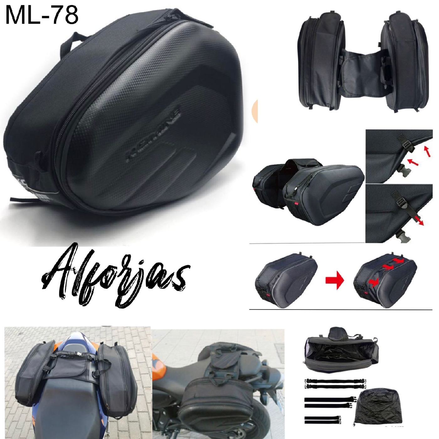 ALFORJAS MOTOCICLETAS MALETA DE CARGA x2