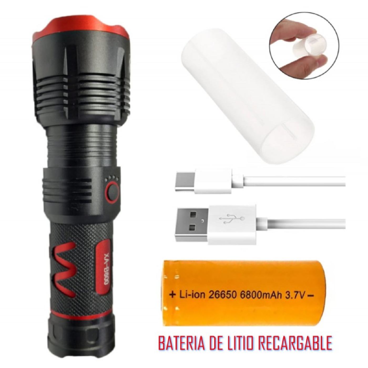 LINTERNA TACTICA XA-B600 LED LASER 