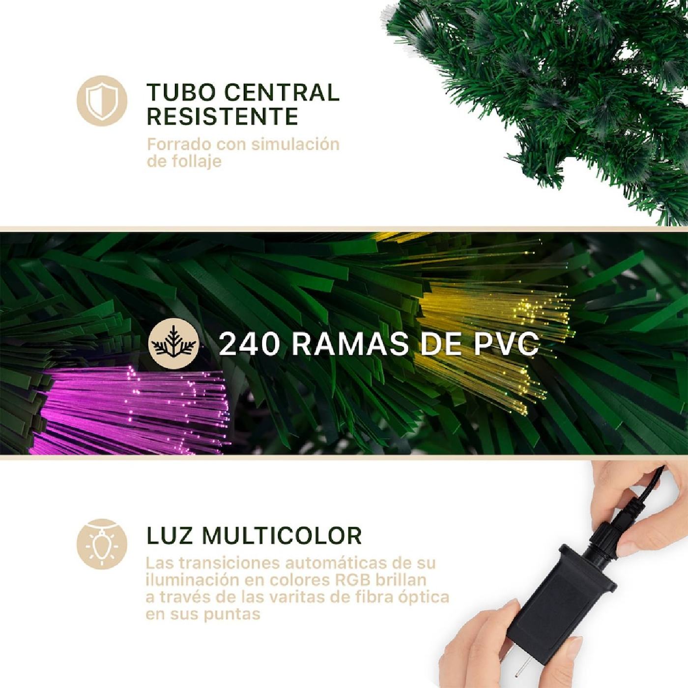 ÁRBOL NAVIDAD FIBRA OPTICA + CONTROL REMOTO