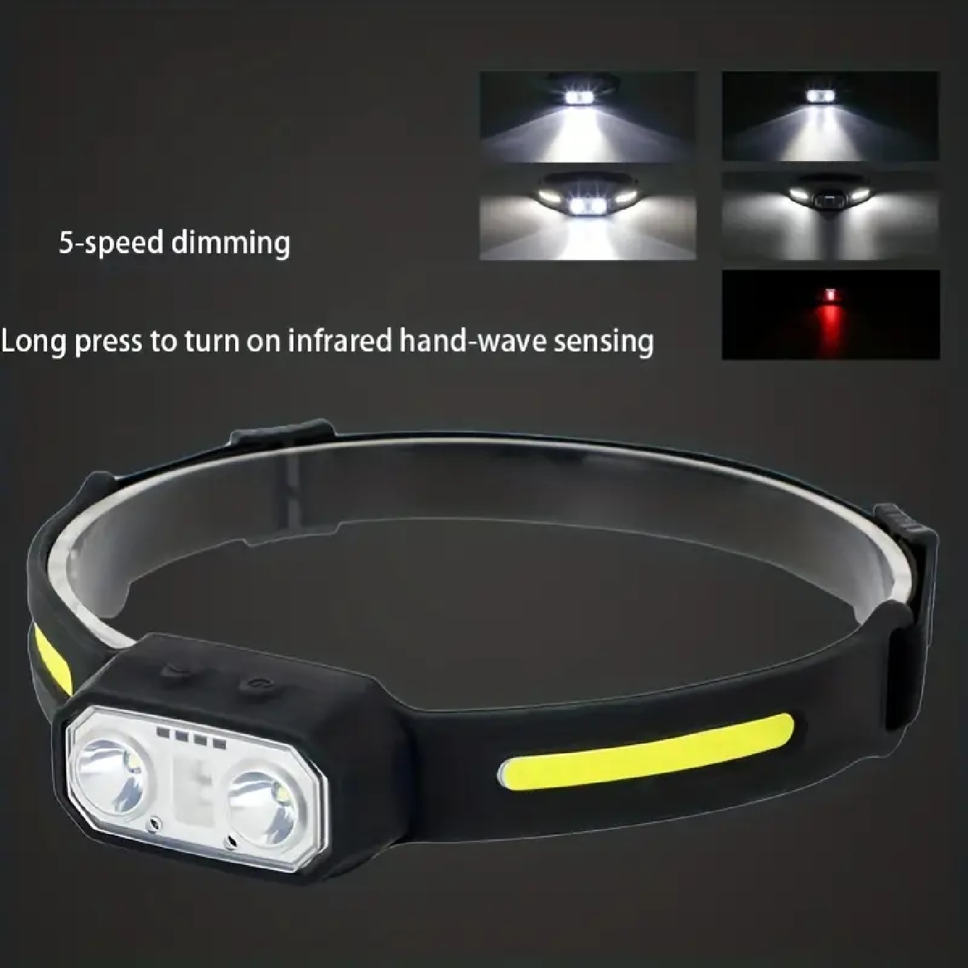 LINTERNA LÁMPARA LED CABEZA SENSOR MOVIMENTO